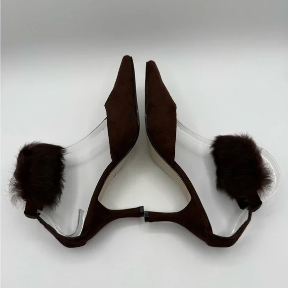 Pierre Dumas Carmela Women's Brown Micro Suede Slingback Stiletto Heels Sz 10 - Picture 12 of 16